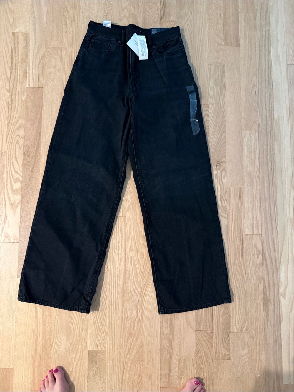 American Eagle Outfitters Black Wide-Leg High-Rise Jeans